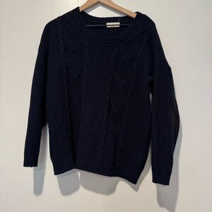 Olive & Oak Navy Cable Knit Sweater